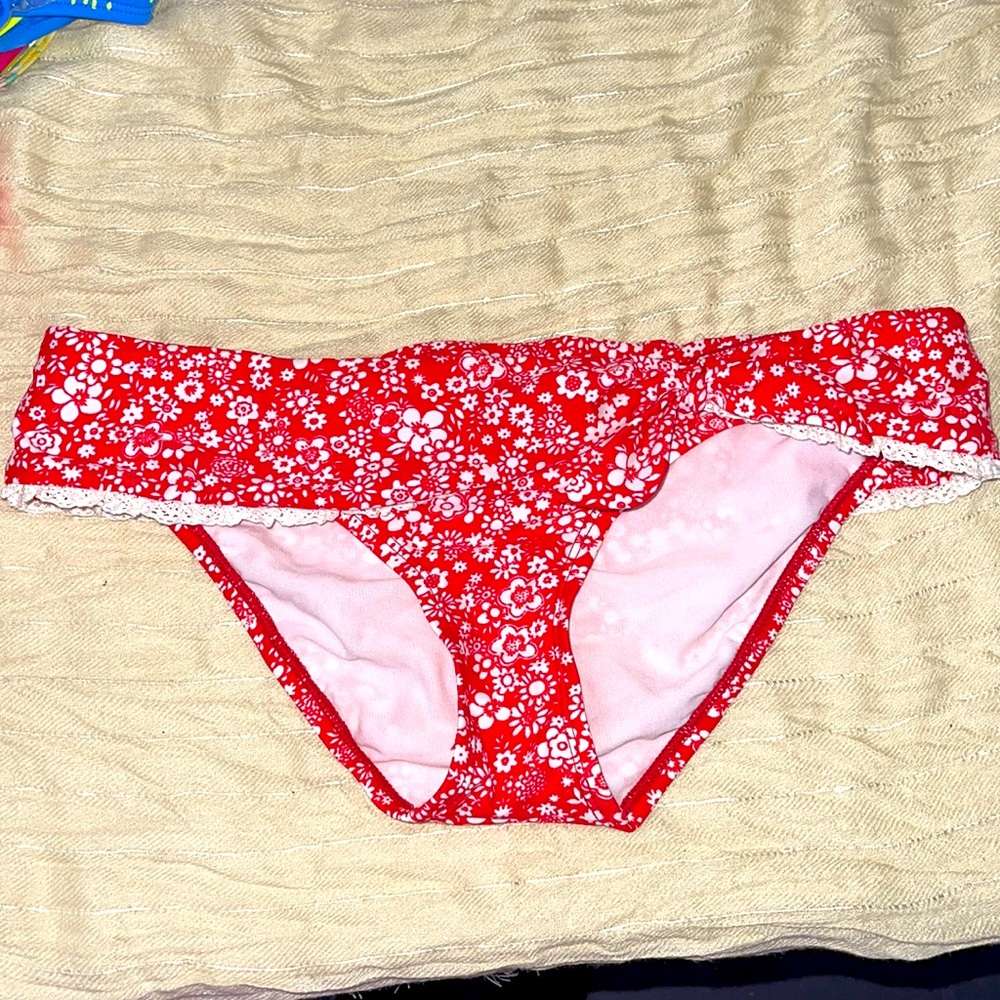 New floral red bikini bottom
